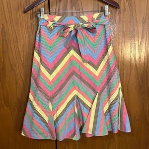 Elevenses Anthropologie Chevron Cotton Skirt
